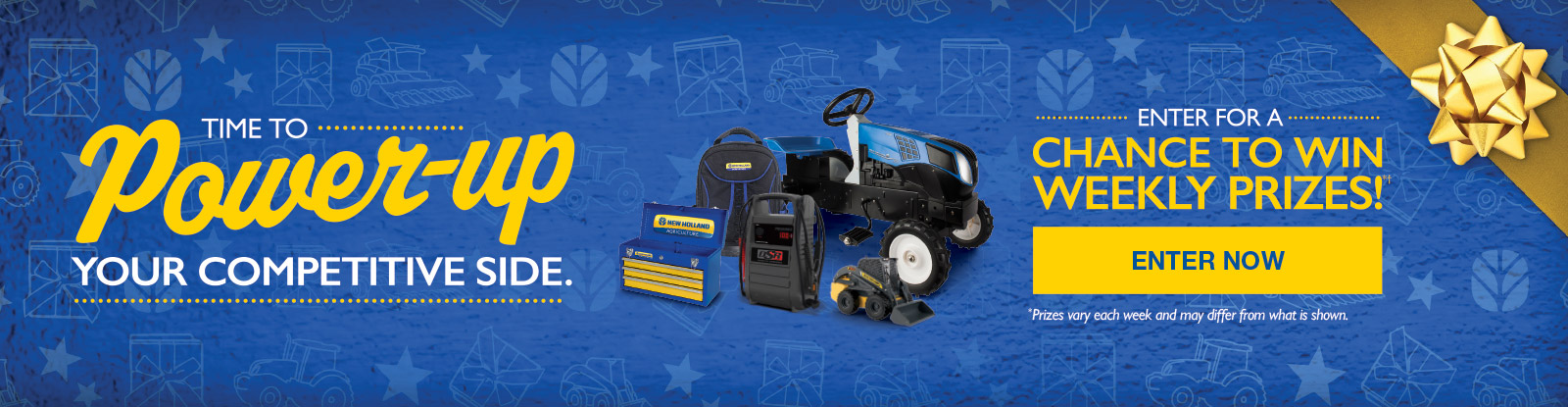 How do you Holiday? Show us how you power up the holidays for a chance to win weekly prizes! Enter Now New Holland Holiday Sweepstakes Banner