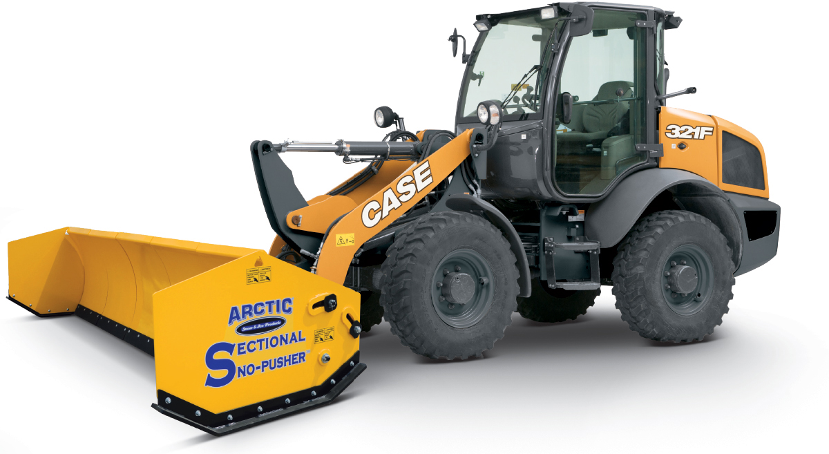 CASE Construction equipment with Sno‑Pusher attachment CASE Construction equipment with Sno‑Pusher attachment